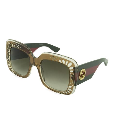 gucci red green stripe sunglasses|Gucci aviator style sunglasses.